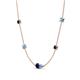 4 - Linea 0.58 ctw Blue Sapphire (4 mm) and Blue Topaz Women Station Necklace 