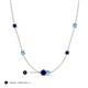3 - Linea 0.58 ctw Blue Sapphire (4 mm) and Blue Topaz Women Station Necklace 