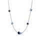 4 - Linea 0.58 ctw Blue Sapphire (4 mm) and Blue Topaz Women Station Necklace 