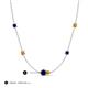 3 - Linea 0.55 ctw Blue Sapphire (4 mm) and Citrine Women Station Necklace 