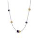 4 - Linea 0.55 ctw Blue Sapphire (4 mm) and Citrine Women Station Necklace 
