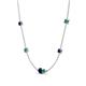 4 - Linea 0.55 ctw Blue Sapphire (4 mm) and Emerald Women Station Necklace 