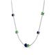4 - Linea 0.63 ctw Blue Sapphire (4 mm) and Green Garnet Women Station Necklace 