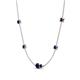4 - Linea 0.63 ctw Blue Sapphire (4 mm) and Red Garnet Women Station Necklace 