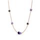 4 - Linea 0.61 ctw Blue Sapphire (4 mm) and Tanzanite Women Station Necklace 