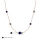 3 - Linea 0.63 ctw Blue Sapphire (4 mm) and Created Alexandrite Women Station Necklace 