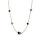 4 - Linea 0.63 ctw Blue Sapphire (4 mm) and Created Alexandrite Women Station Necklace 