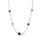 4 - Linea 0.55 ctw Blue Sapphire (4 mm) and Aquamarine Women Station Necklace 
