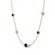 4 - Linea 0.55 ctw Blue Sapphire (4 mm) and Aquamarine Women Station Necklace 