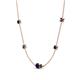 4 - Linea 0.61 ctw Blue Sapphire (4 mm) and Black Diamond Women Station Necklace 