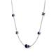 4 - Linea 0.61 ctw Blue Sapphire (4 mm) and Black Diamond Women Station Necklace 