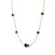 4 - Linea 0.61 ctw Blue Sapphire (4 mm) and London Blue Topaz Women Station Necklace 