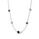 4 - Linea 0.58 ctw Blue Sapphire (4 mm) and Moissanite Women Station Necklace 