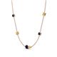4 - Linea 0.61 ctw Blue Sapphire (4 mm) and Yellow Diamond Women Station Necklace 