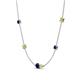 4 - Linea 0.61 ctw Blue Sapphire (4 mm) and Yellow Diamond Women Station Necklace 