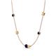 4 - Linea 0.64 ctw Blue Sapphire (4 mm) and Yellow Sapphire Women Station Necklace 