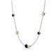 4 - Linea 0.64 ctw Blue Sapphire (4 mm) and Yellow Sapphire Women Station Necklace 