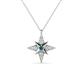 1 - Astra Blue Diamond With Lab Grown Diamonds Pole Star Pendant 