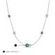 3 - Linea 0.56 ctw Created Alexandrite (4 mm) and Aquamarine Women Station Necklace 