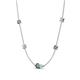 4 - Linea 0.56 ctw Created Alexandrite (4 mm) and Aquamarine Women Station Necklace 