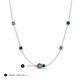 3 - Linea 0.62 ctw Created Alexandrite (4 mm) and Blue Diamond Women Station Necklace 