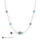 3 - Linea 0.59 ctw Created Alexandrite (4 mm) and Blue Topaz Women Station Necklace 