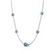 4 - Linea 0.59 ctw Created Alexandrite (4 mm) and Blue Topaz Women Station Necklace 