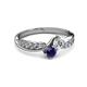 3 - Nicia Diamond and Blue Sapphire with Side Diamonds Bypass Ring 