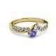 3 - Nicia Diamond and Tanzanite with Side Diamonds Bypass Ring 