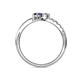 5 - Nicia Diamond and Blue Sapphire with Side Diamonds Bypass Ring 