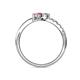 5 - Nicia Diamond and Pink Sapphire with Side Diamonds Bypass Ring 