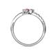 5 - Nicia Diamond and Pink Tourmaline with Side Diamonds Bypass Ring 