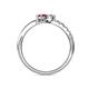 5 - Nicia Diamond and Rhodolite Garnet with Side Diamonds Bypass Ring 