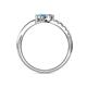 5 - Nicia Diamond and Blue Topaz with Side Diamonds Bypass Ring 