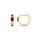 1 - Nikki 0.60 ctw Emerald Shape Ruby (5.00 x 3.00 mm) Women Huggie Earrings 