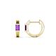1 - Nikki 0.54 ctw Emerald Shape Amethyst (5.00 x 3.00 mm) Women Huggie Earrings 