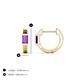 4 - Nikki 0.54 ctw Emerald Shape Amethyst (5.00 x 3.00 mm) Women Huggie Earrings 