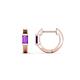 1 - Nikki 0.54 ctw Emerald Shape Amethyst (5.00 x 3.00 mm) Women Huggie Earrings 
