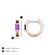 4 - Nikki 0.54 ctw Emerald Shape Amethyst (5.00 x 3.00 mm) Women Huggie Earrings 