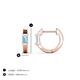 4 - Nikki 0.50 ctw Emerald Shape Aquamarine (5.00 x 3.00 mm) Women Huggie Earrings 