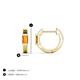 4 - Nikki 0.56 ctw Emerald Shape Citrine (5.00 x 3.00 mm) Women Huggie Earrings 
