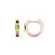 1 - Nikki 0.70 ctw Emerald Shape Peridot (5.00 x 3.00 mm) Women Huggie Earrings 