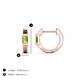 4 - Nikki 0.70 ctw Emerald Shape Peridot (5.00 x 3.00 mm) Women Huggie Earrings 