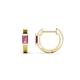 1 - Nikki 0.70 ctw Emerald Shape Pink Tourmaline (5.00 x 3.00 mm) Women Huggie Earrings 