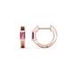 1 - Nikki 0.70 ctw Emerald Shape Pink Tourmaline (5.00 x 3.00 mm) Women Huggie Earrings 