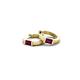 5 - Nikki 0.80 ctw Emerald Shape Rhodolite Garnet (5.00 x 3.00 mm) Women Huggie Earrings 