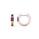 1 - Nikki 0.80 ctw Emerald Shape Rhodolite Garnet (5.00 x 3.00 mm) Women Huggie Earrings 
