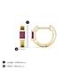 4 - Nikki 0.80 ctw Emerald Shape Rhodolite Garnet (5.00 x 3.00 mm) Women Huggie Earrings 