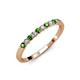 4 - Clara 2.40 mm Green Garnet and Diamond 10 Stone Wedding Band 