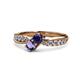 4 - Nicia Blue Sapphire and Iolite with Side Diamonds Bypass Ring 